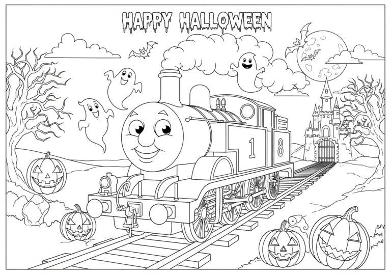 Thomas Halloween Coloring Page Thomas Halloween Coloring Page