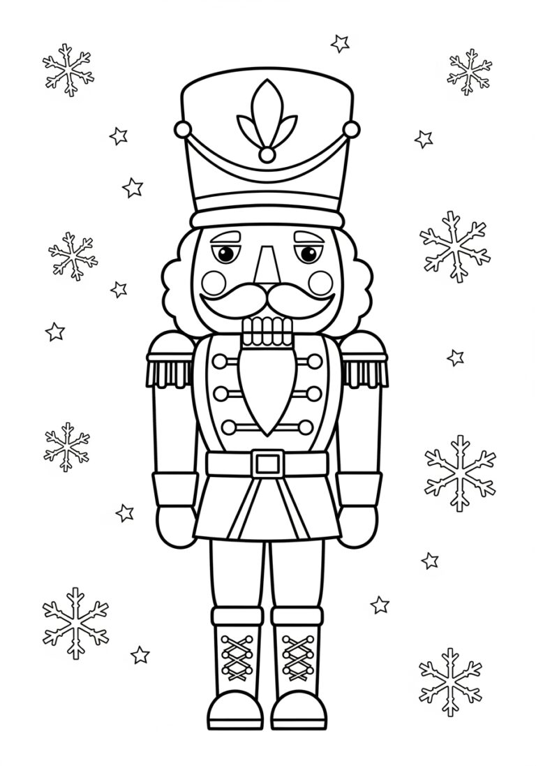 Toddler-Friendly Big Shapes Nutcracker Coloring Page Toddler-Friendly Big Shapes Nutcracker Coloring Page