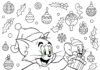 Tom and Jerry Christmas Coloring Page