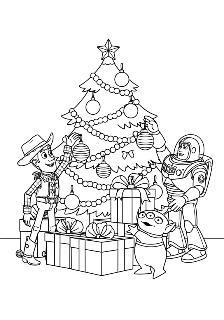 Toy Story Christmas Coloring Page