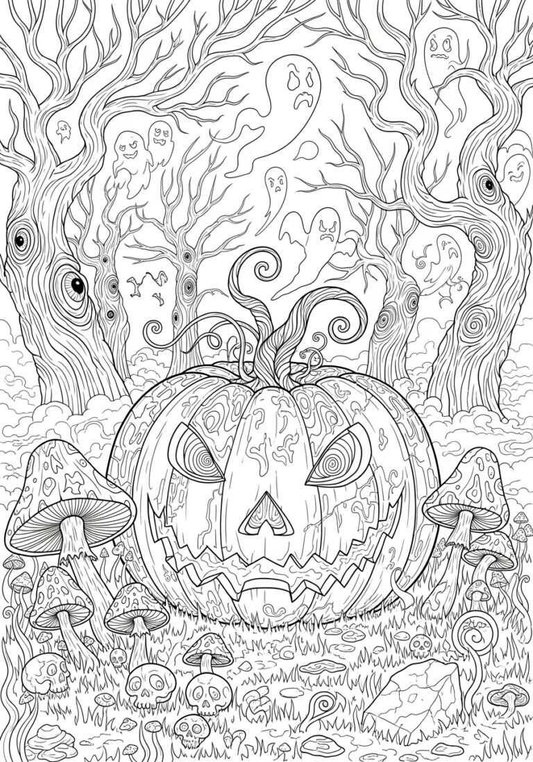 Trippy Halloween Coloring Page Trippy Halloween Coloring Page