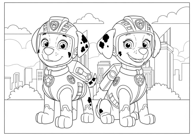 Tuck and Ella Paw Patrol Coloring Page Tuck and Ella Paw Patrol Coloring Page