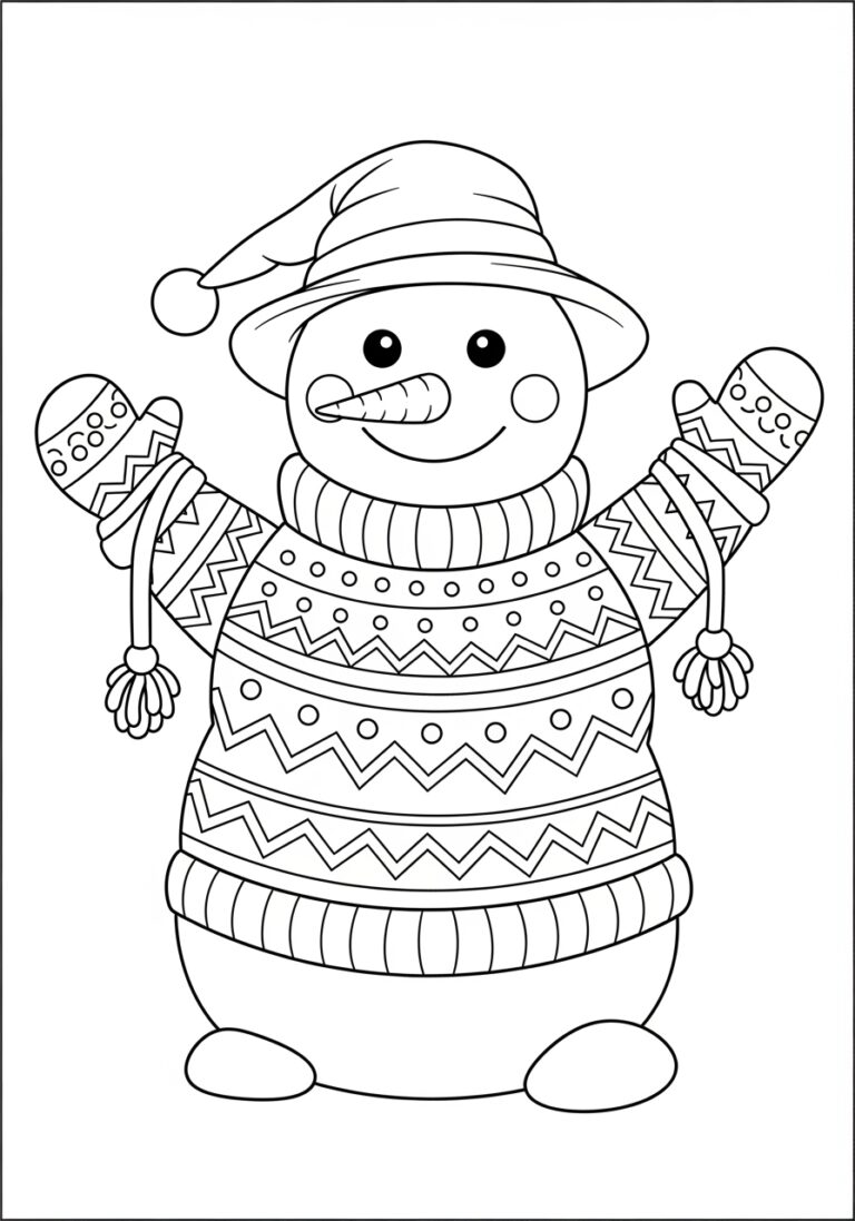 Ugly Sweater Snowman Coloring Page Contest Theme Ugly Sweater Snowman Coloring Page Contest Theme