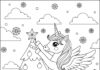 Unicorn Christmas Tree Coloring Page