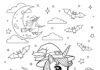 Unicorn Halloween Coloring Page to Print Out and Color