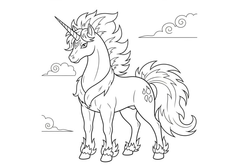 Unicorn Pokémon Coloring Page to Print Out and Color Unicorn Pokémon Coloring Page to Print Out and Color