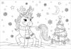 Unicorn Reindeer Coloring Page