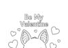 Valentine Bat Holding a Heart Coloring Page