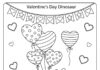 Valentine’s Day Dinosaur Coloring Page