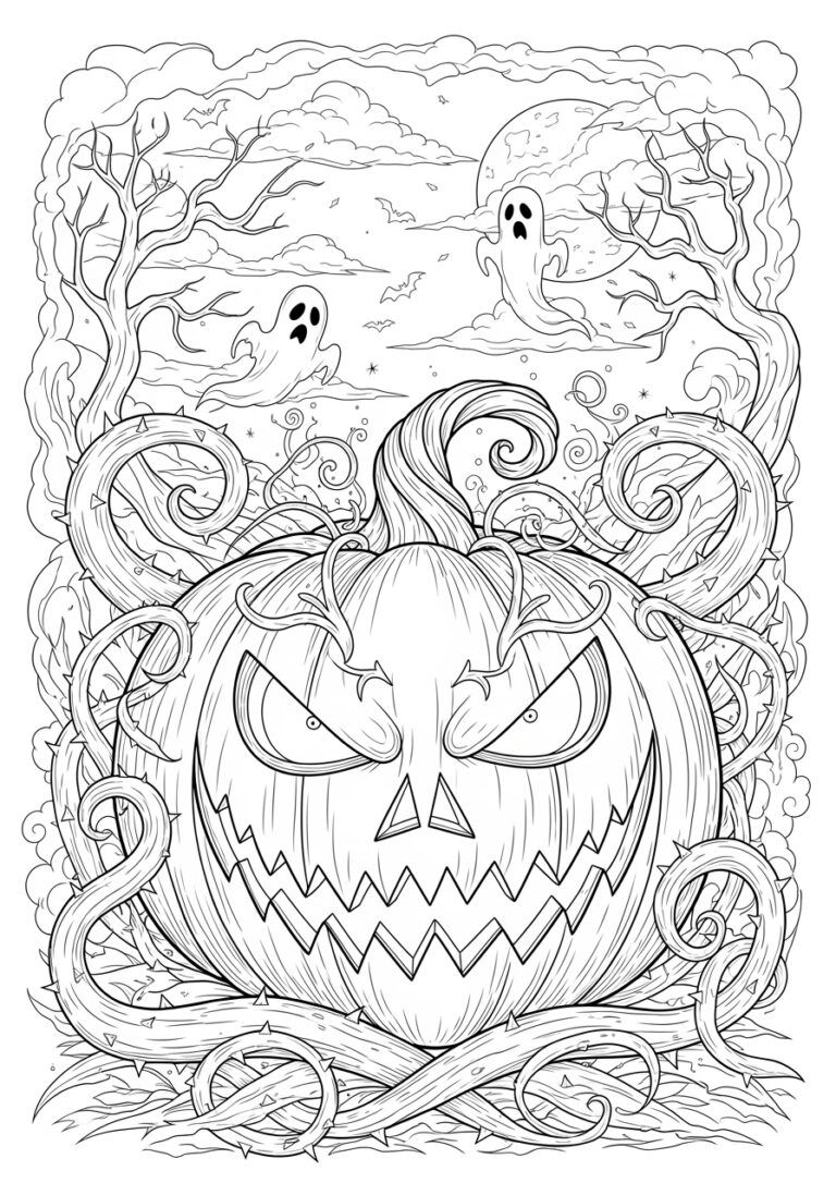 Very Scary Halloween Coloring Page Very Scary Halloween Coloring Page