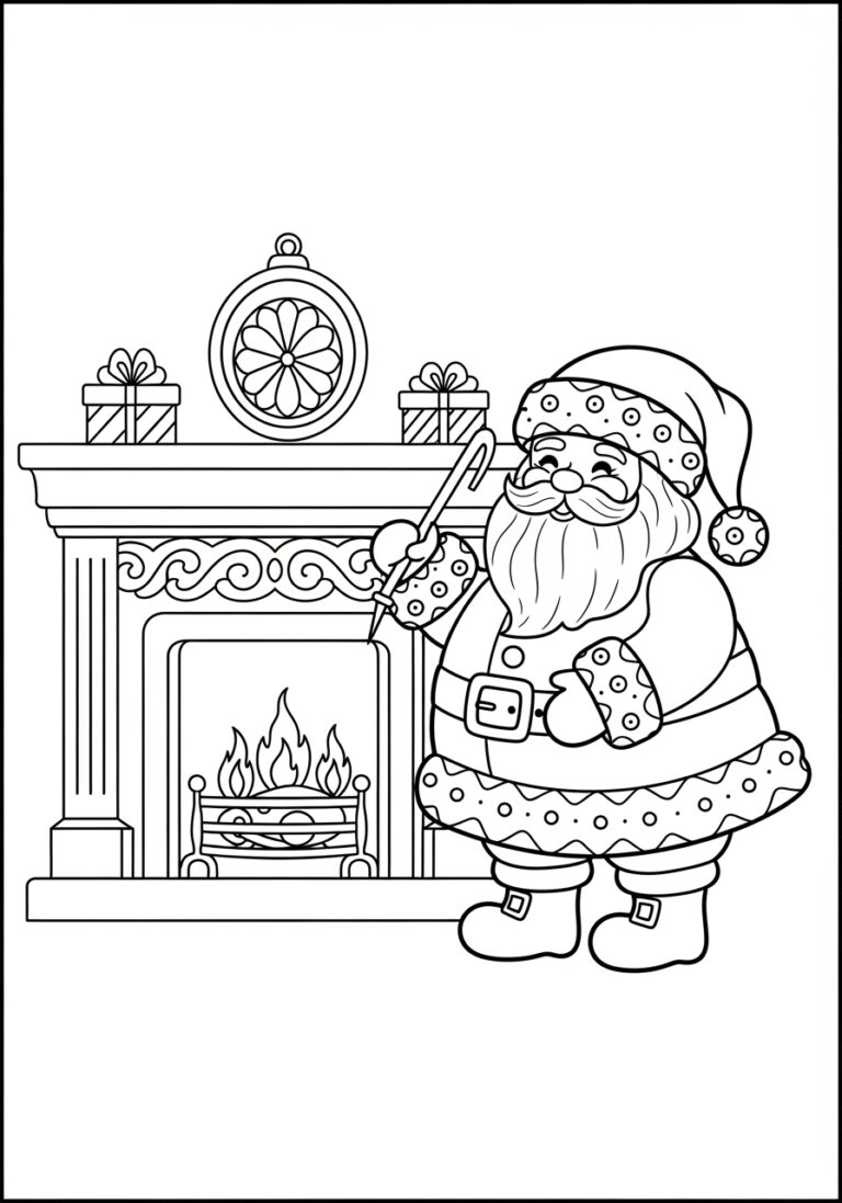 Vintage Santa Coloring Page Vintage Santa Coloring Page
