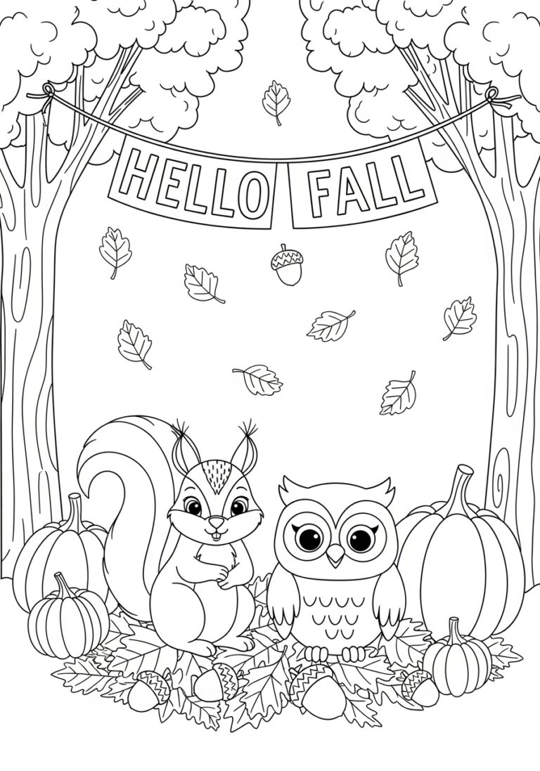 Welcome Autumn Coloring Page
