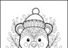 Winter Bear Coloring Page