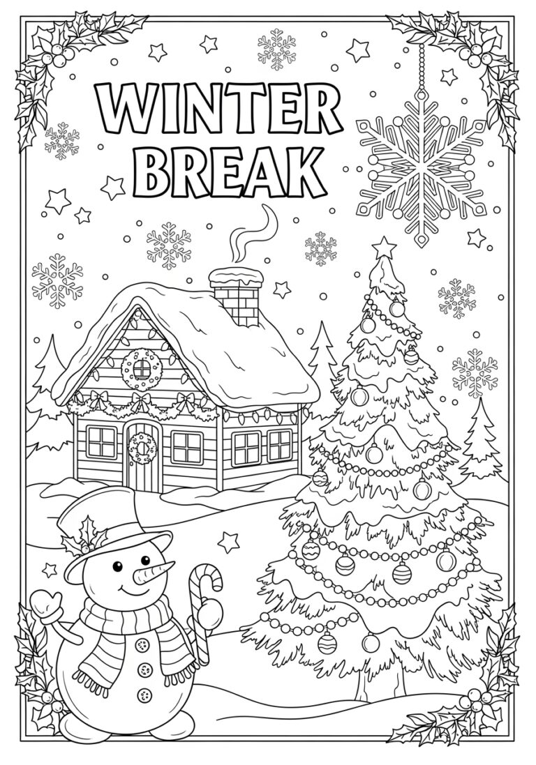 Winter Break Coloring Page