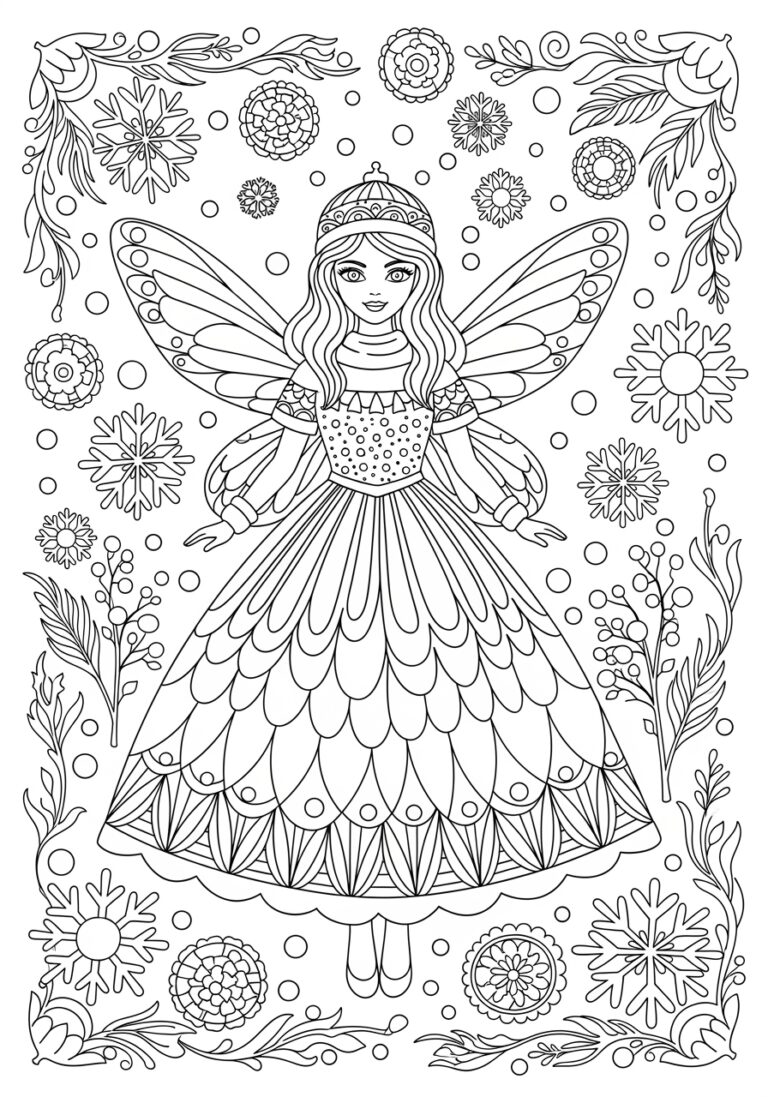 Winter Fairy Coloring Page