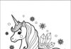 Winter Unicorn Coloring Page