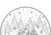 Winter Village Snow Globe Coloring Page