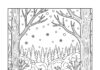 Woodland Reindeer Scene Coloring Page