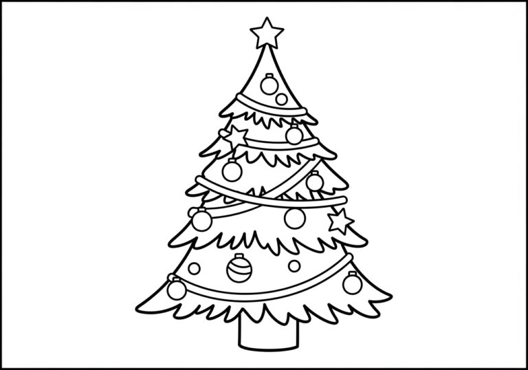 Xmas Tree Coloring Page Xmas Tree Coloring Page