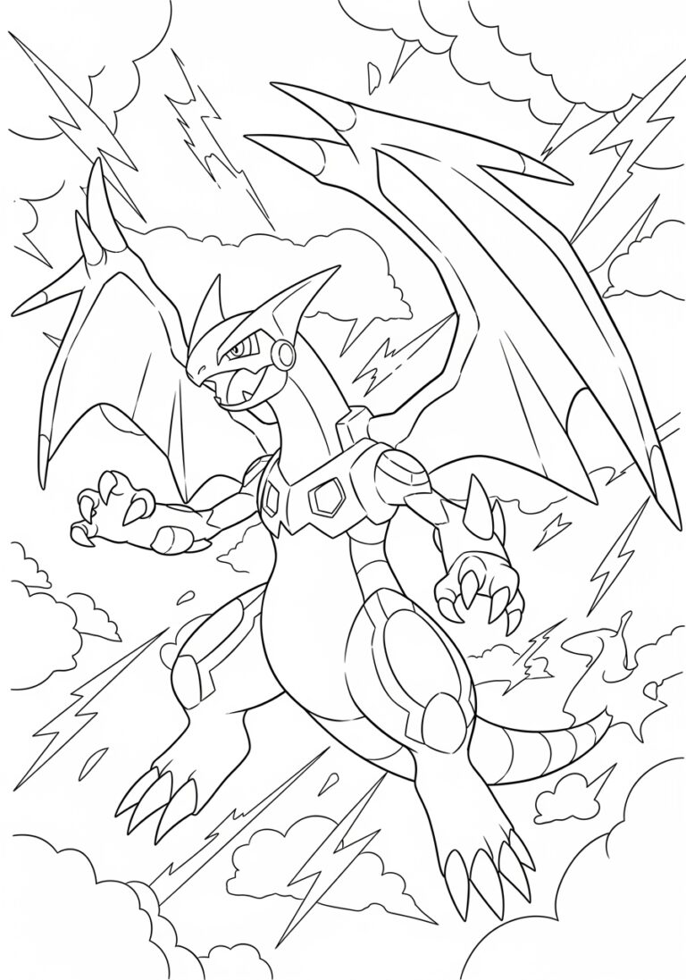 Zekrom Pokémon Coloring Page to Print Out and Color Zekrom Pokémon Coloring Page to Print Out and Color