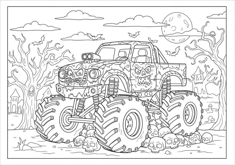 Zombie Monster Truck Coloring Page