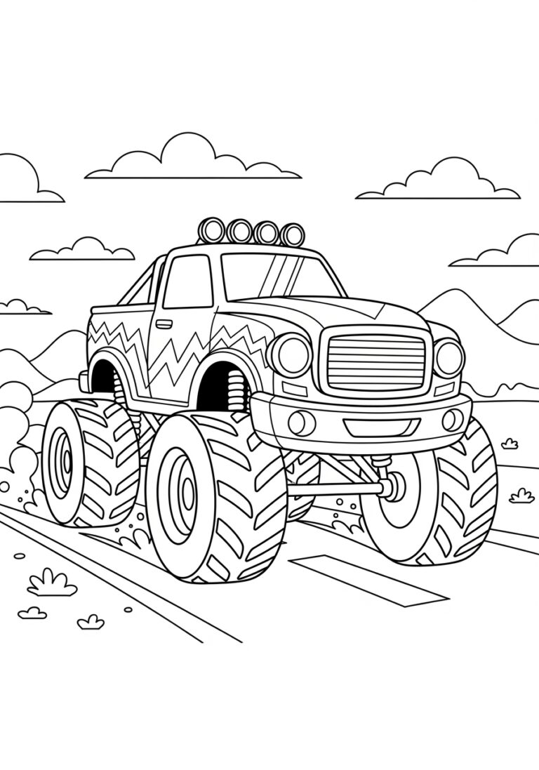Easy Monster Truck Coloring Page