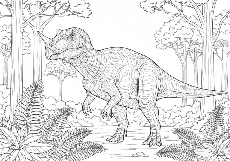 Ceratosaurus Coloring Page to Print Out and Color Ceratosaurus Coloring Page to Print Out and Color