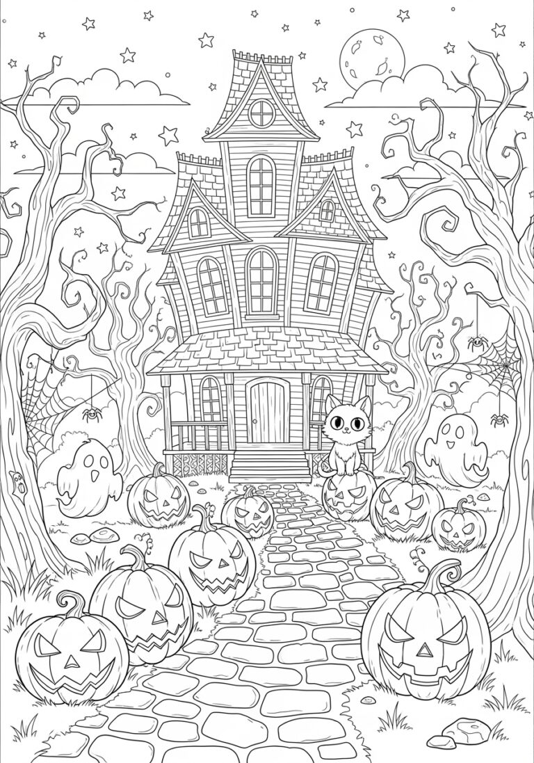 Full Page Halloween Coloring Page