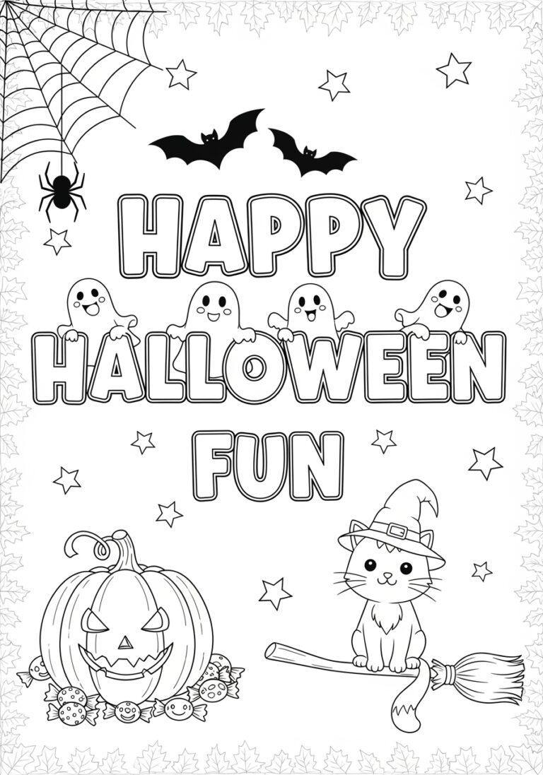 Happy Halloween Coloring Page Printable Happy Halloween Coloring Page Printable