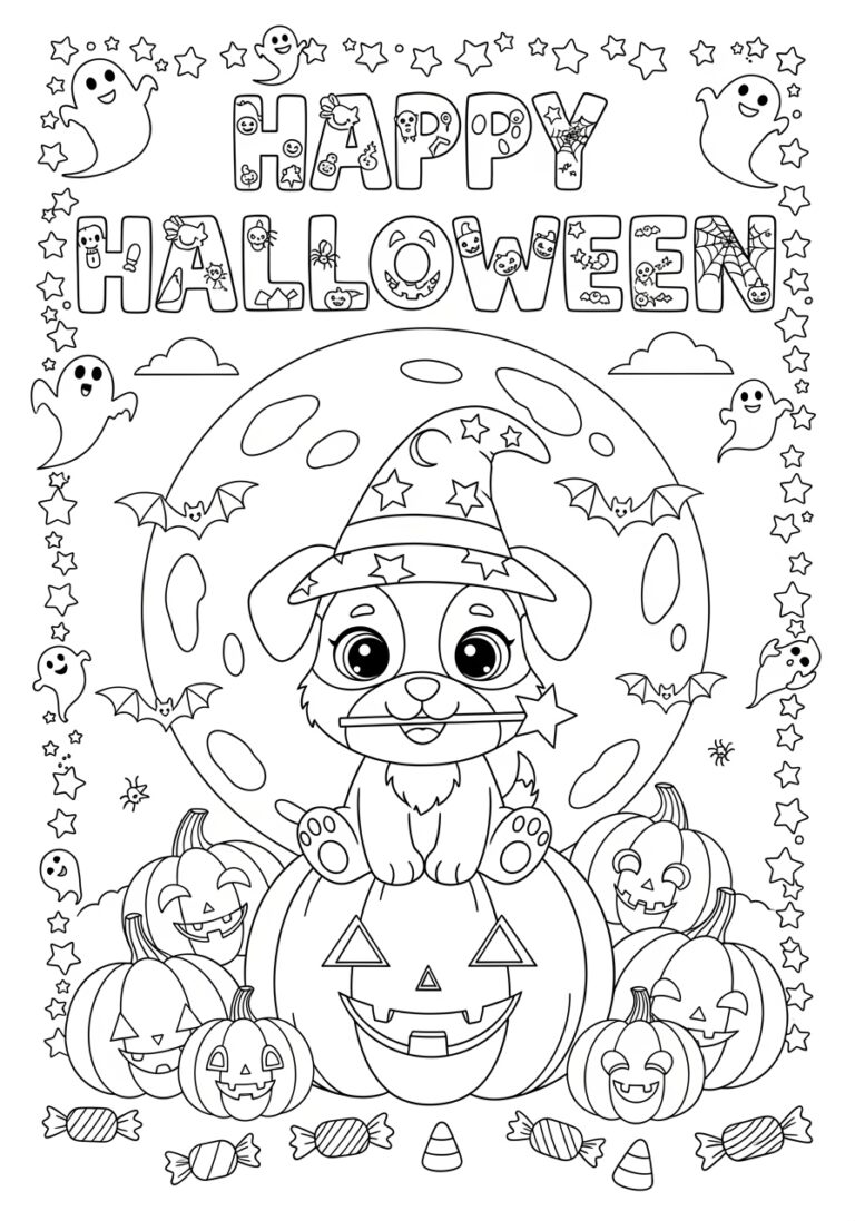 Halloween Coloring Worksheet for Kindergarten Halloween Coloring Worksheet for Kindergarten