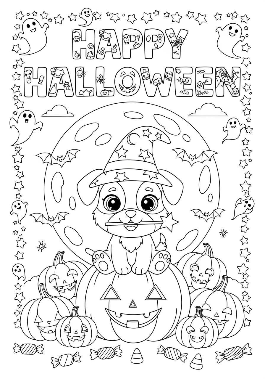 Nappe De Coloriage Halloween Pour Enfants GGUFAY - 130x75 Cm, Motifs Fantômes, Citrouilles, Décoration Amovible