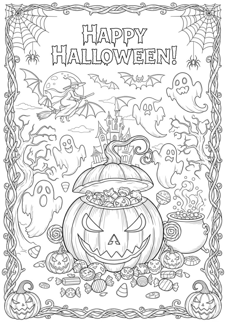Halloween Coloring Poster