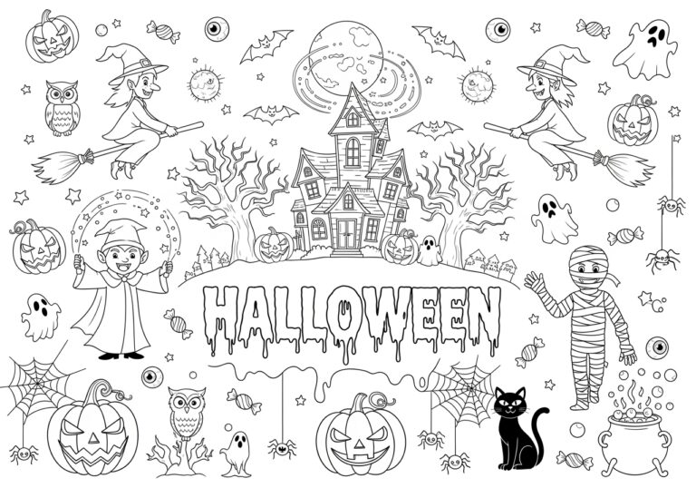 Halloween Coloring Banner to Print Out and Color Halloween Coloring Banner to Print Out and Color