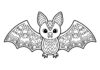 Easy Kindergarten Bat Coloring Page