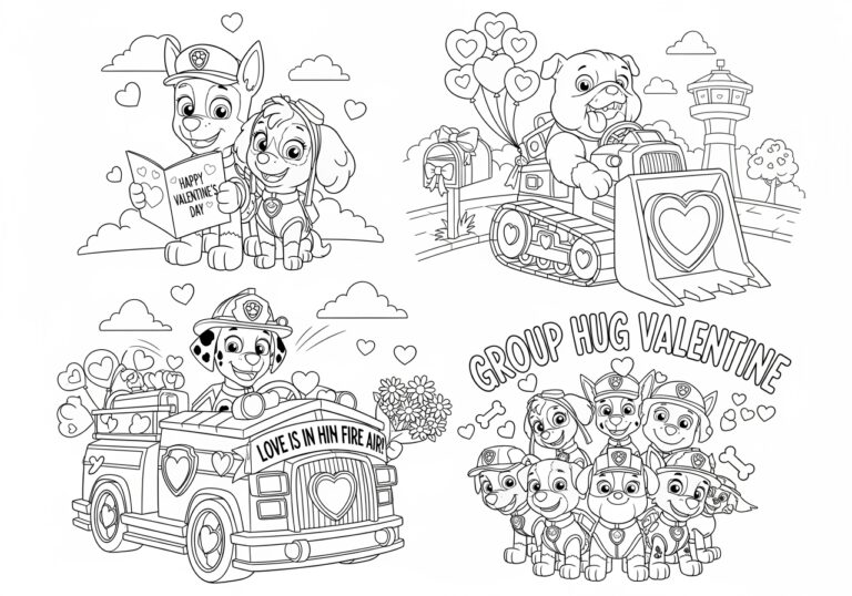 Paw Patrol Valentine Coloring Page Paw Patrol Valentine Coloring Page