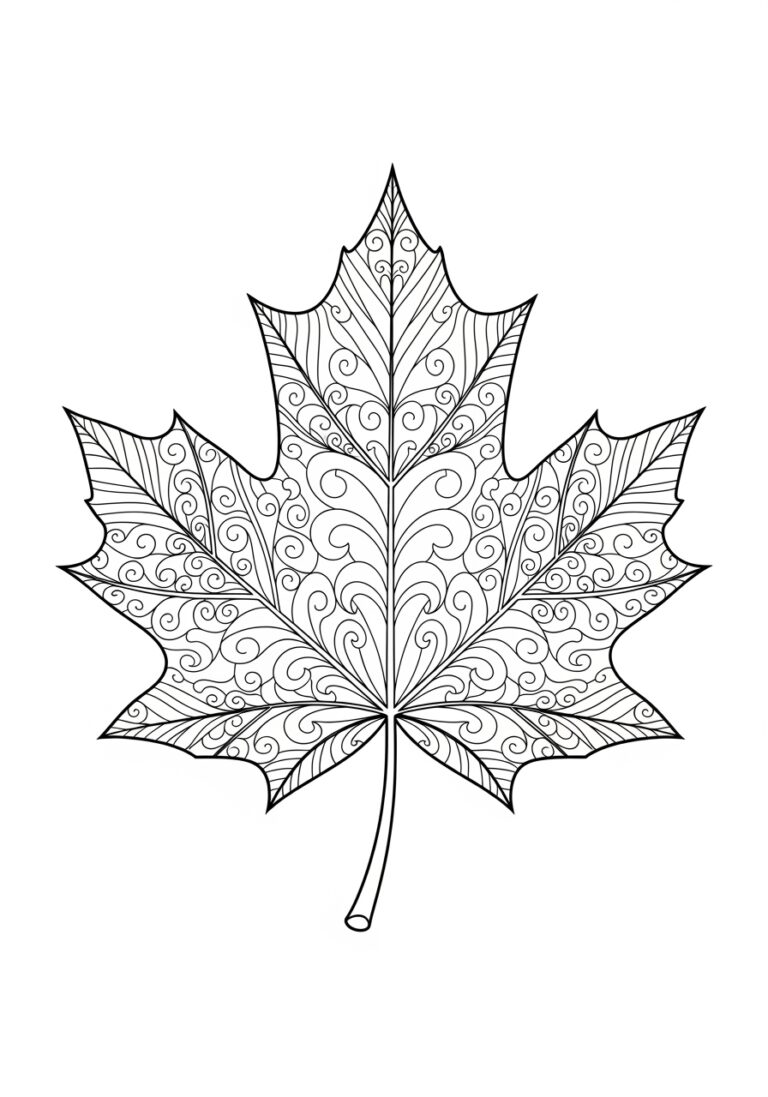 Picture of a Maple Leaf to Color Picture of a Maple Leaf to Color