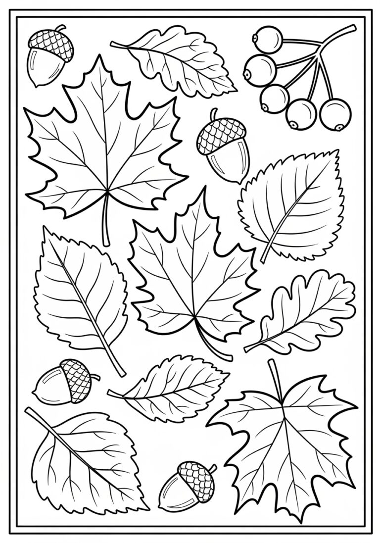 Fall Leaf Picture to Print Out and Color