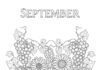 September Coloring Page for Adults