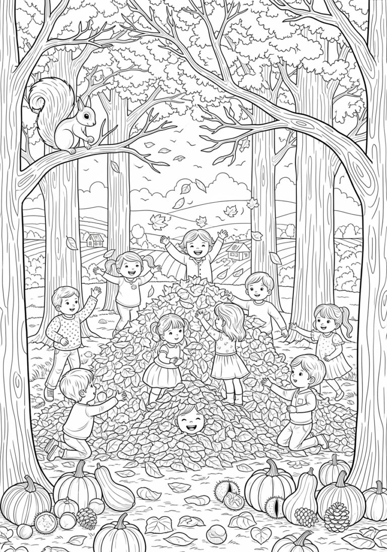 Autumn Season Coloring Page