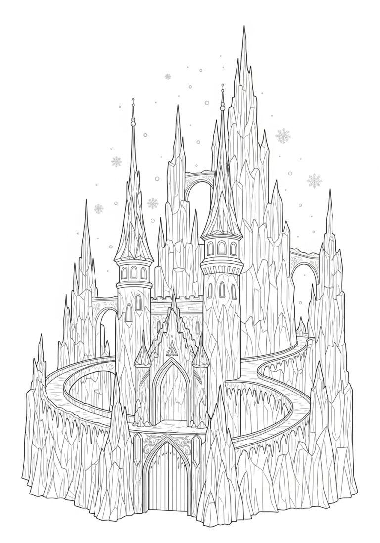Elsa Castle Coloring Page Elsa Castle Coloring Page