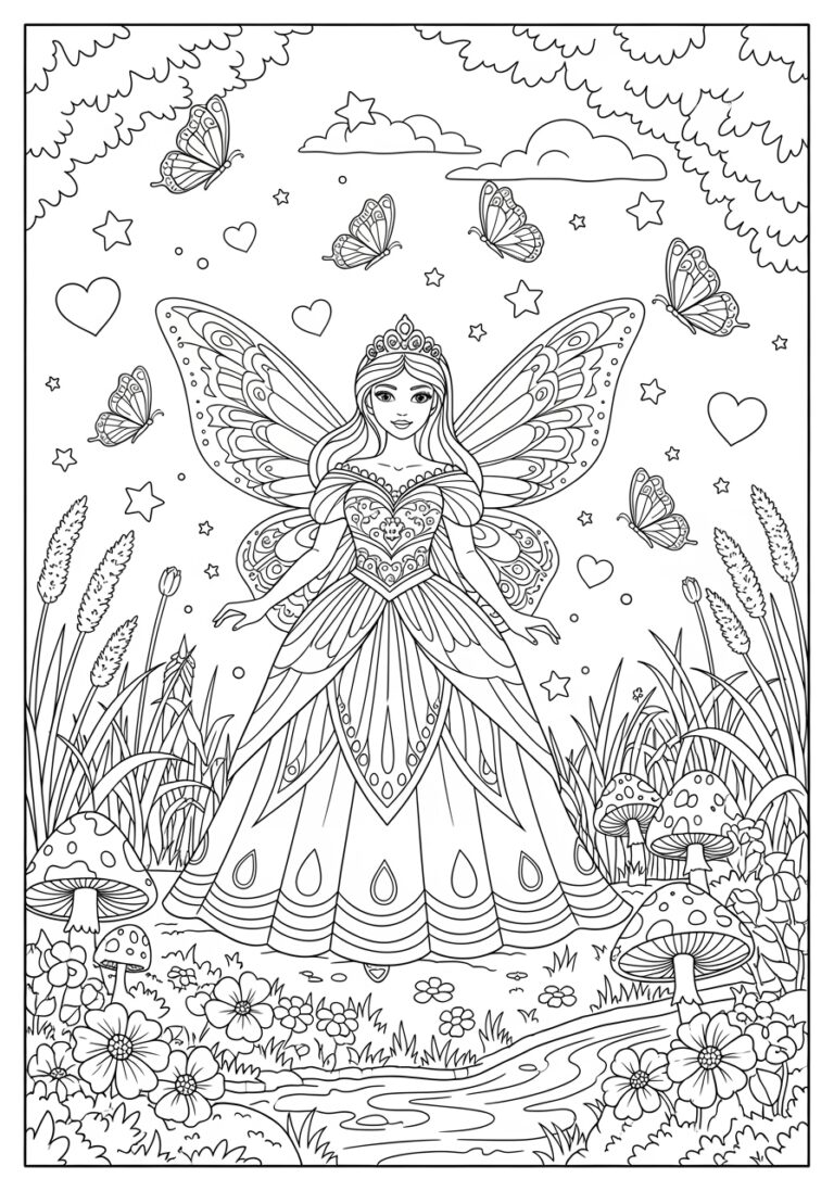 Coloring Page Fairy Princess Coloring Page Fairy Princess