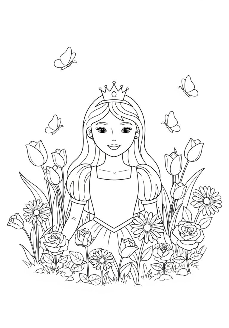 Simple Princess Coloring Page Simple Princess Coloring Page