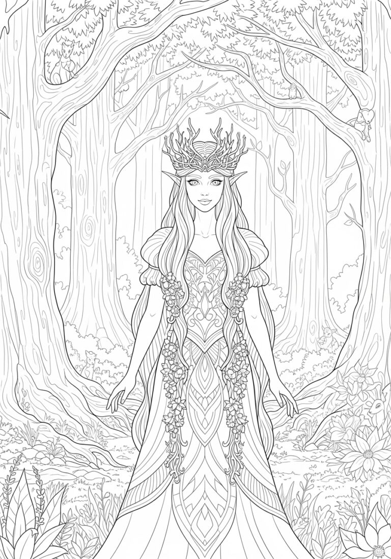 Elf Princess Coloring Page Elf Princess Coloring Page