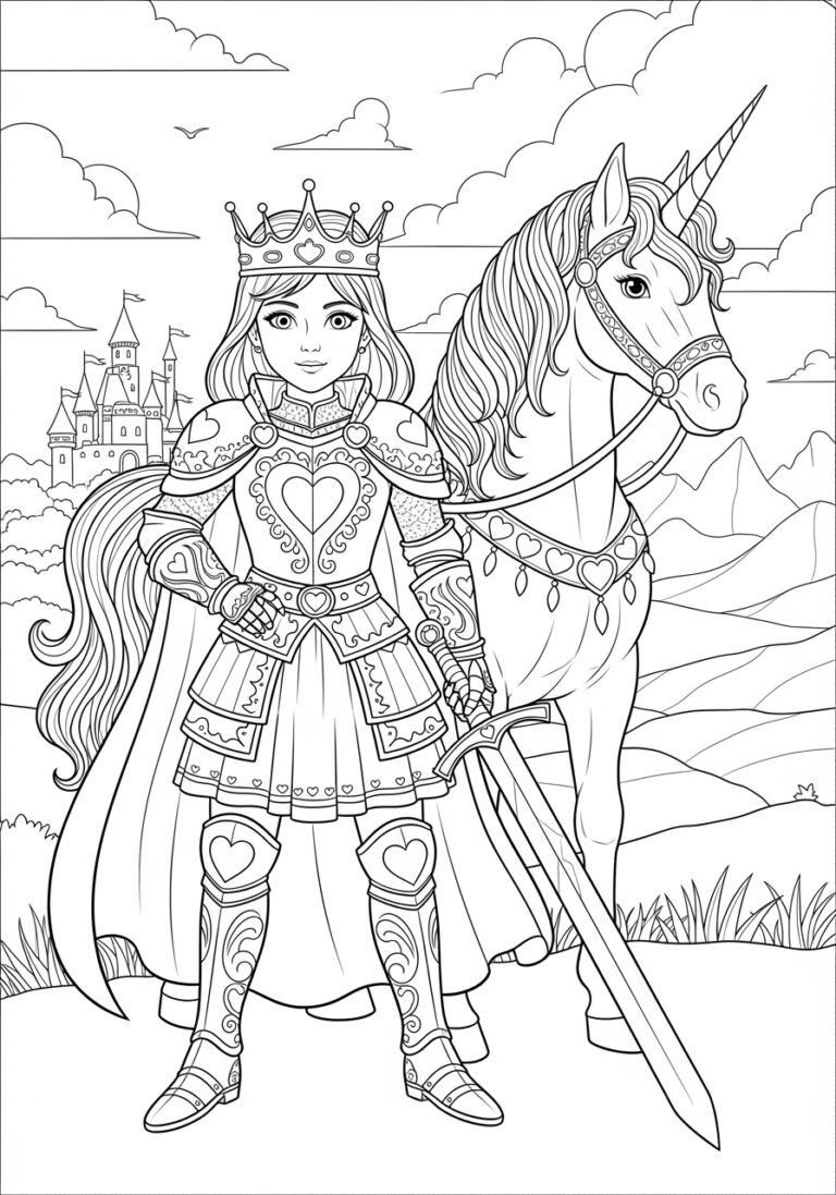 Nella the Princess Knight Coloring Page Nella the Princess Knight Coloring Page