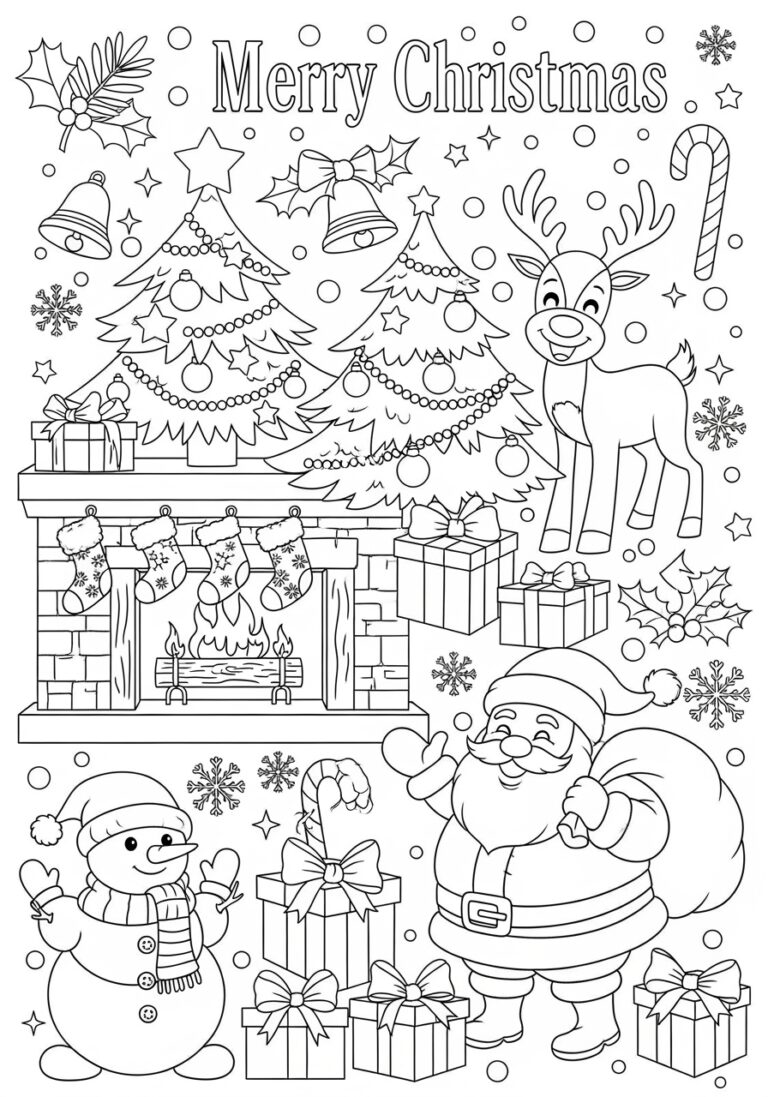Christmas Holiday Coloring Page Christmas Holiday Coloring Page