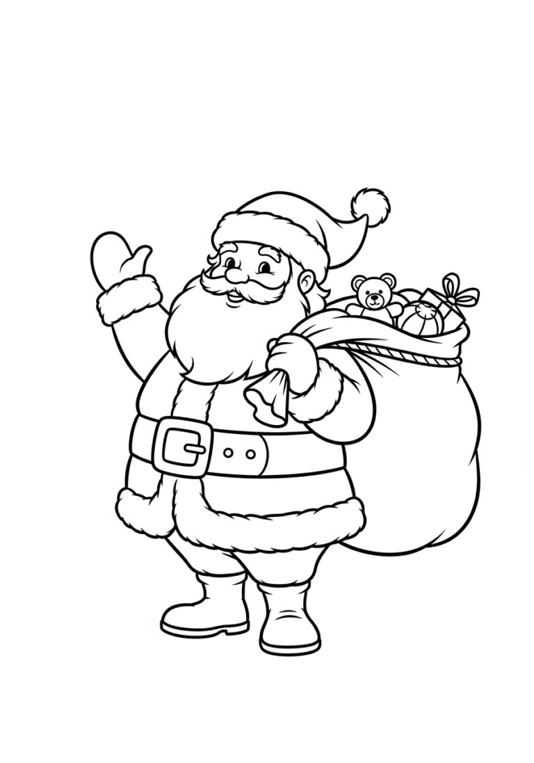 Easy Santa Claus Coloring Page Easy Santa Claus Coloring Page