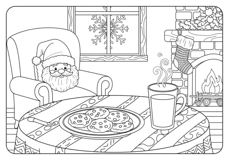 Cookies for Santa Coloring Page Cookies for Santa Coloring Page