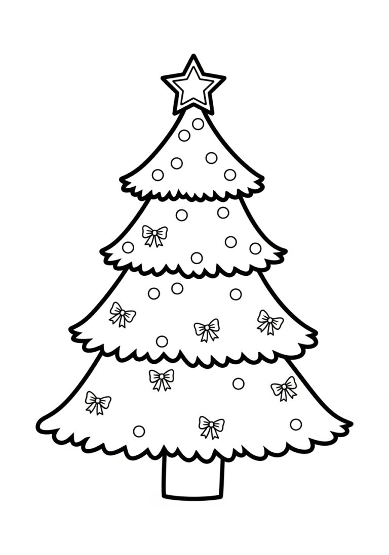 Christmas Tree Coloring Page for Preschoolers Christmas Tree Coloring Page for Preschoolers