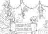 Funny Christmas Coloring Page for Adults