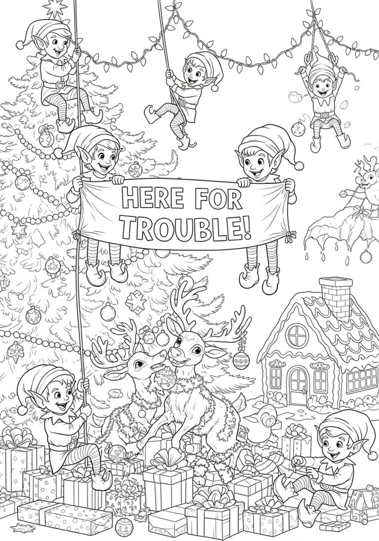Funny Christmas Coloring Page for Adults Funny Christmas Coloring Page for Adults